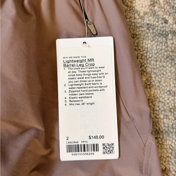 Lululemon Women’s Barrel Leg Taupe Pants NWT - Picture 2 of 3